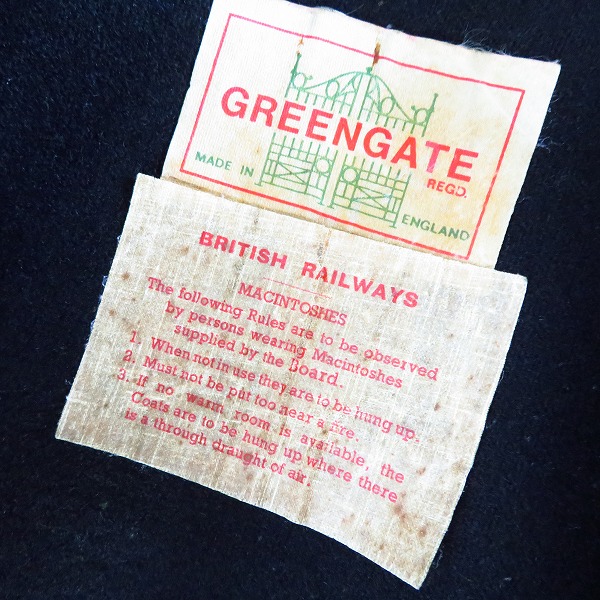 実際に弊社で買取させて頂いたBRITISH RAILWAYS/ブリティッシュレイルウェイズ GREENGATE Macintoshes/マッキントッシュ ビンテージ ロングコートの画像 2枚目