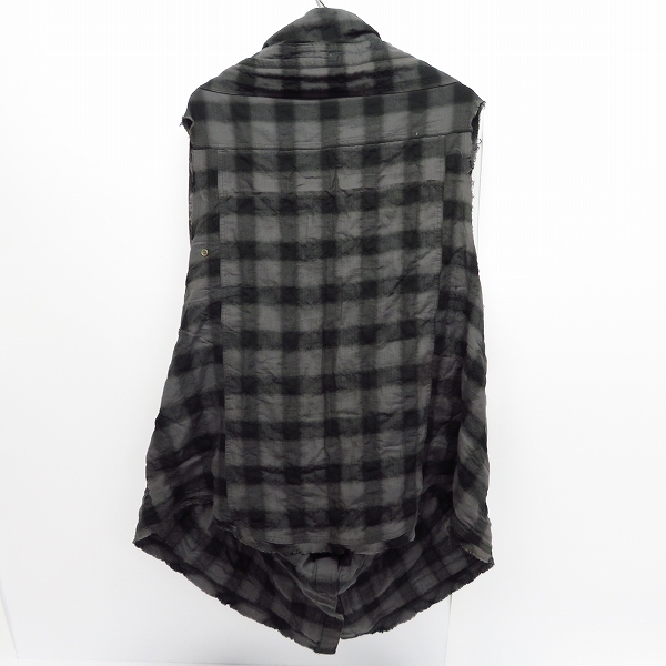 実際に弊社で買取させて頂いたDIET BUTCHER SLIM SKIN/ダイエットブッチャースリムスキン 変形チェックジレ/ベストの画像 1枚目