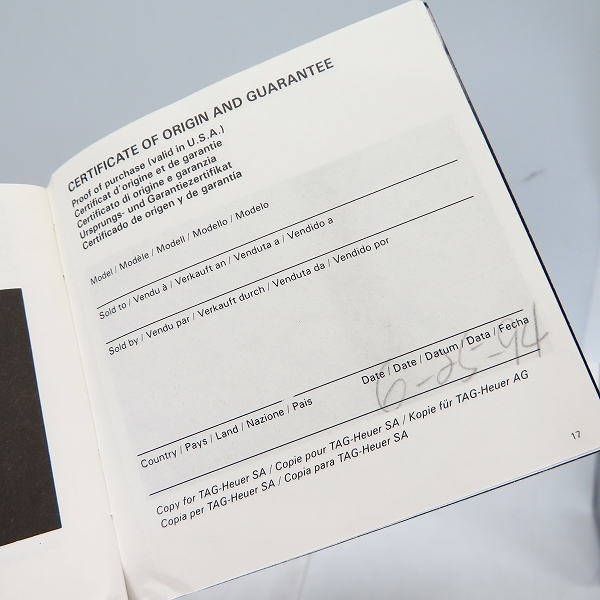 実際に弊社で買取させて頂いたTAG HEUER/タグホイヤー フォーミュラー1 プロフェッショナル 腕時計 377.508【動作未確認】の画像 6枚目