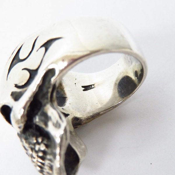 実際に弊社で買取させて頂いた【ギャラ付】CRAZY PIG/クレイジーピッグ トライバルスカルリング 15.5号の画像 5枚目