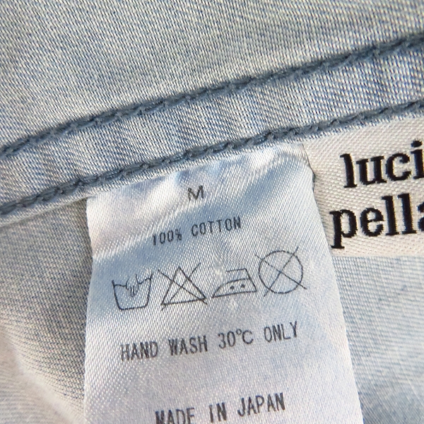 実際に弊社で買取させて頂いたLucien pellat-finet/ルシアンペラフィネ スカル/マリファナ刺繍 バイカラーデニムシャツ/Mの画像 3枚目