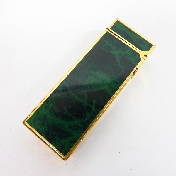 実際に弊社で買取させて頂いたdunhill/ダンヒル ローラーガスライター ゴールド×グリーンの画像 1枚目