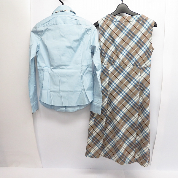実際に弊社で買取させて頂いたBURBERRY BLUE LABEL/バーバリーブルーレーベル シャツ/ワンピース/36 2点セットの画像 1枚目