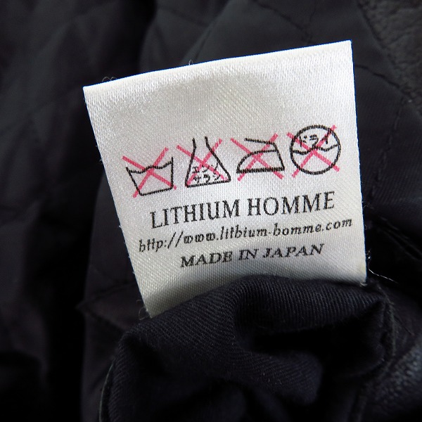実際に弊社で買取させて頂いたLITHIUM HOMME/リチウムオム レザー シングルライダース ジャケット/LH22-0364/1の画像 4枚目