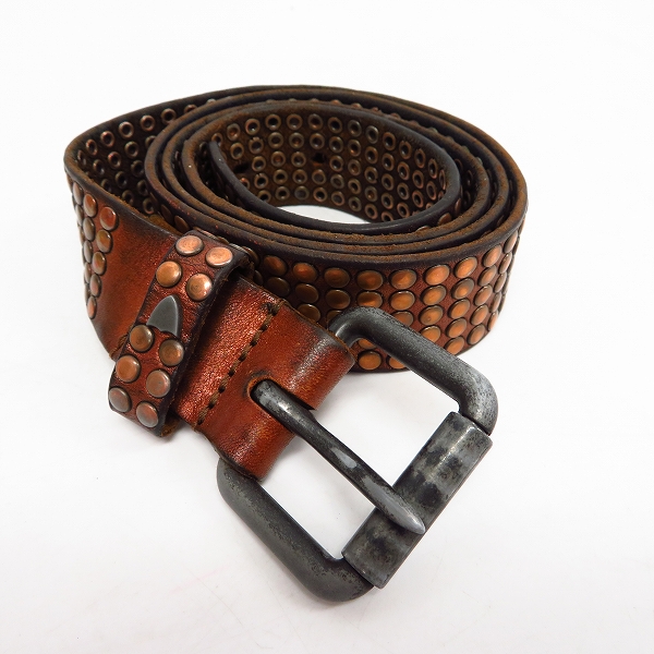 実際に弊社で買取させて頂いたHTC/エイチティーシー スタッズ レザーベルト 85/34