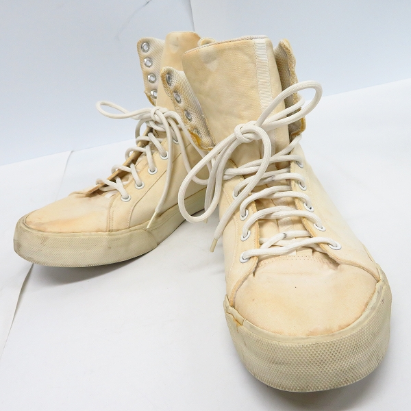 実際に弊社で買取させて頂いたJOHN LAWRENCE SULLIVAN/ジョンローレンスサリバン キャンバス レースアップ ハイカットスニーカー/10
