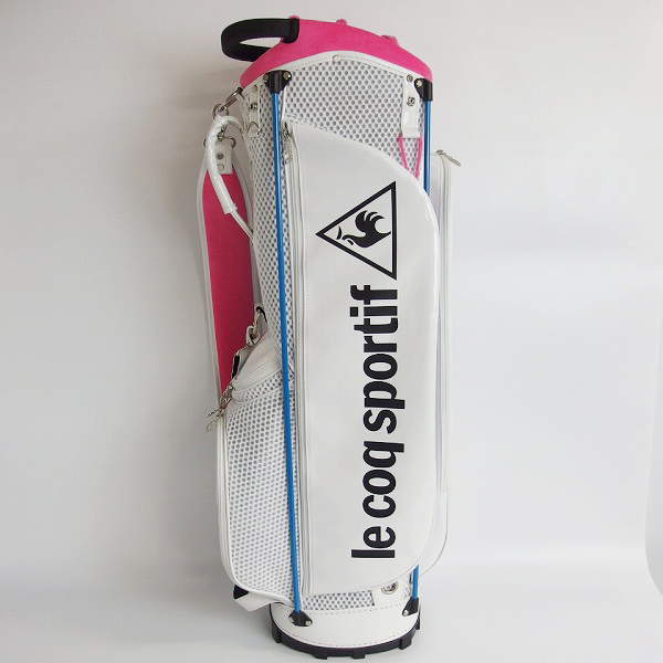実際に弊社で買取させて頂いたLe coq sportif/ルコックスポルティフ 6分割 軽量キャディバッグ ホワイト×ピンク×ブルーの画像 3枚目