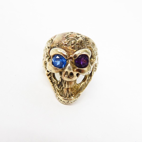実際に弊社で買取させて頂いたBWL/ビルウォールレザー グラフィティスモールグッドラックスカルリング/サファイア&アメジストwサダー 1号の画像 1枚目