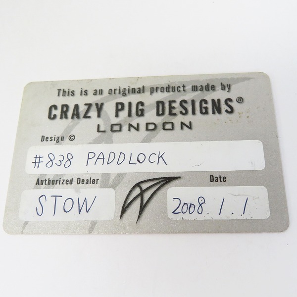 実際に弊社で買取させて頂いた【ギャラ付】CRAZY PIG/クレイジーピッグ パドロックペンダントの画像 7枚目
