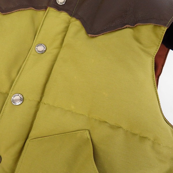 実際に弊社で買取させて頂いたSUGAR CANE/シュガーケーン ヨークレザー 切替 ダウンベスト SC12340/Sの画像 5枚目