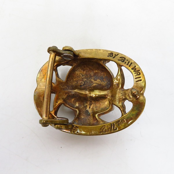 実際に弊社で買取させて頂いたBill Wall Leather/ビルウォールレザー BWL スカル ベルトバックル 蜘蛛の巣の画像 1枚目