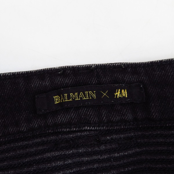 実際に弊社で買取させて頂いたBALMAIN×H&M/バルマン×エイチアンドエム コーティングバイカーデニムパンツ/US30の画像 3枚目