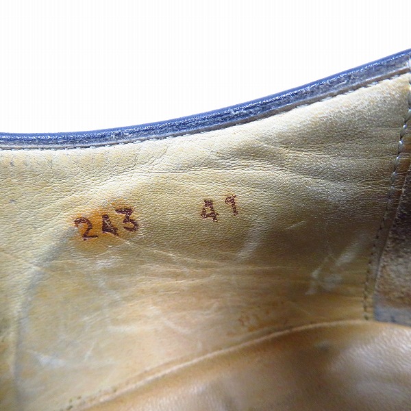 実際に弊社で買取させて頂いたBARNEYS NEWYORK/バーニーズニューヨーク ストレートチップシューズ セミスクエア イタリア製/41の画像 5枚目