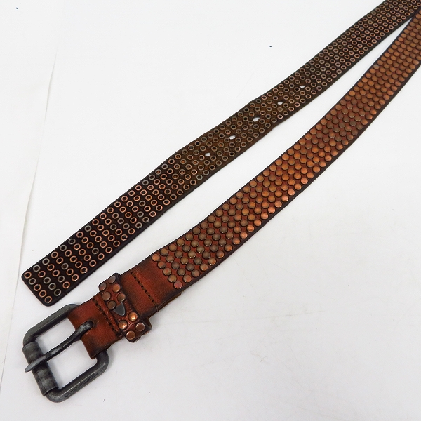 実際に弊社で買取させて頂いたHTC/エイチティーシー スタッズ レザーベルト 85/34の画像 1枚目