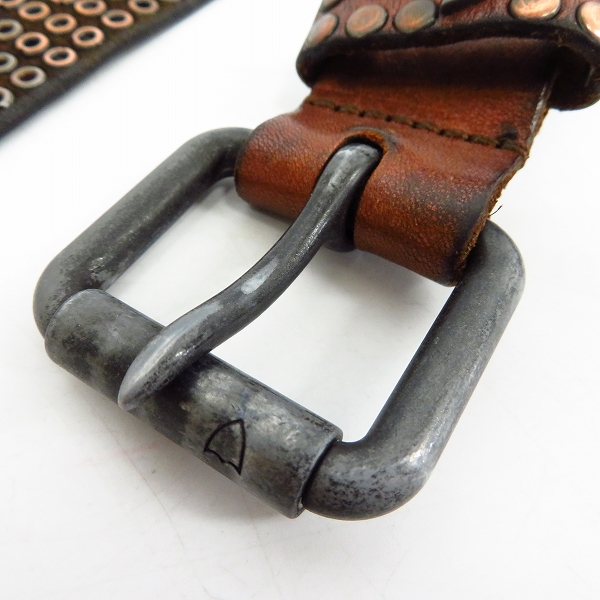 実際に弊社で買取させて頂いたHTC/エイチティーシー スタッズ レザーベルト 85/34の画像 3枚目