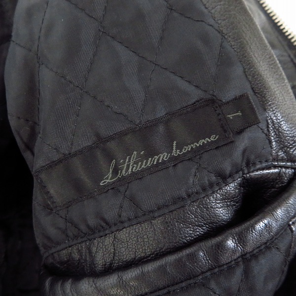 実際に弊社で買取させて頂いたLITHIUM HOMME/リチウムオム レザー シングルライダース ジャケット/LH22-0364/1の画像 2枚目