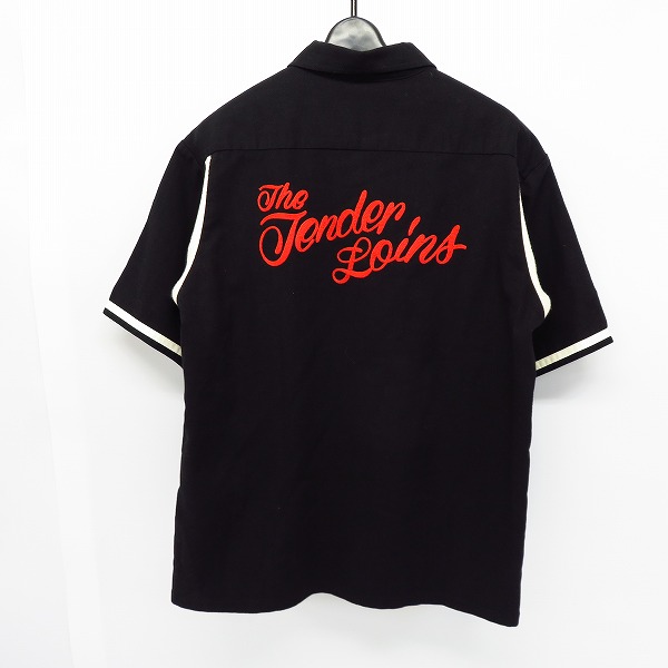 TENDERLOIN テンダーロイン ボウリングシャツ S オレンジ 刺繍 TENDERLOIN 21SS IF SIX WAS NINE T-Shirt サイズL ブラック