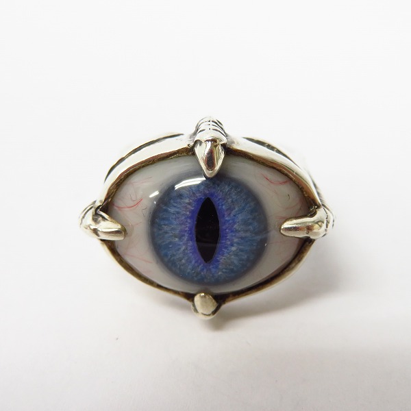 実際に弊社で買取させて頂いた【ギャラ付】CRAZY PIG/クレイジーピッグ フォークロウズアイリング ブルー/キャッツアイ 13.5号の画像 1枚目