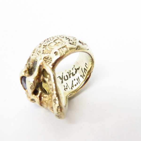 実際に弊社で買取させて頂いたBWL/ビルウォールレザー グラフィティスモールグッドラックスカルリング/サファイア&アメジストwサダー 1号の画像 5枚目