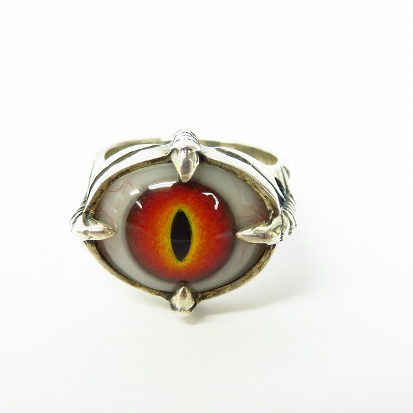 実際に弊社で買取させて頂いた【ギャラ付】CRAZY PIG/クレイジーピッグ フォークロウズアイリング レッド/キャッツアイ 23.5号の画像 1枚目