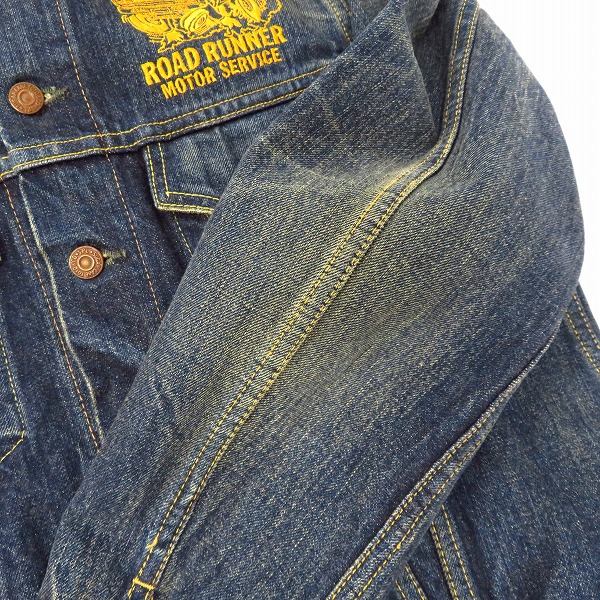 実際に弊社で買取させて頂いたSUGAR CANE/シュガーケーン 1962 ROAD RUNNER デニムジャケット Gジャン 36の画像 5枚目
