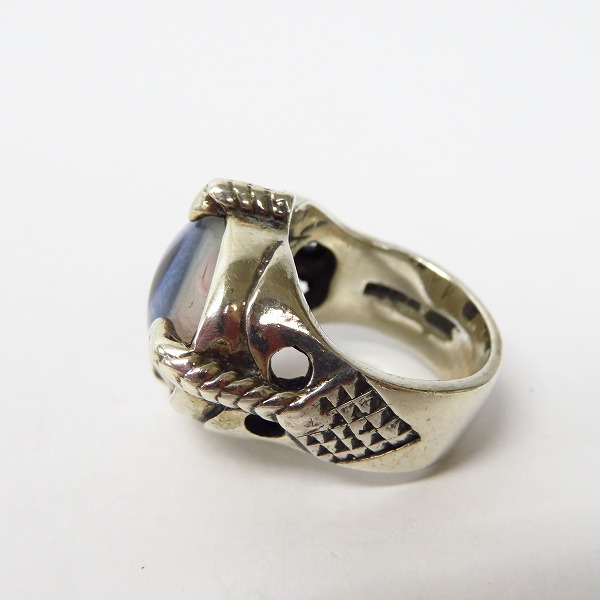 実際に弊社で買取させて頂いた【ギャラ付】CRAZY PIG/クレイジーピッグ フォークロウズアイリング ブルー/キャッツアイ 13.5号の画像 2枚目