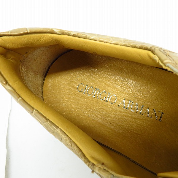 実際に弊社で買取させて頂いたGIORGIO ARMANI/ジョルジオアルマーニ クロコ型押しシューズ/40の画像 4枚目