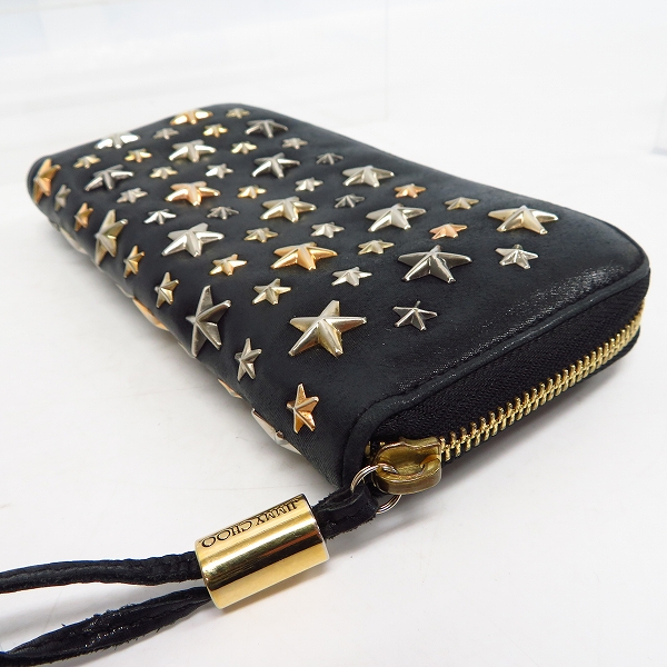 実際に弊社で買取させて頂いたJIMMY CHOO/ジミーチュウ フィリパ FILIPA-CST フィリパ スタースタッズ ラウンドファスナーロングウォレット/長財布の画像 2枚目