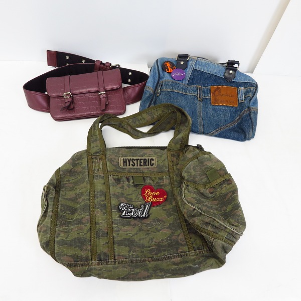 実際に弊社で買取させて頂いたHYSTERICS/ヒステリックス トートバッグ/ウエストバッグ 3点セット