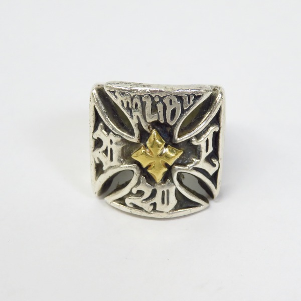 実際に弊社で買取させて頂いたBILL WALL LEATHER/BWL/ビルウォールレザー 18K MALIBU/マリブ クロス リング/9号の画像 1枚目