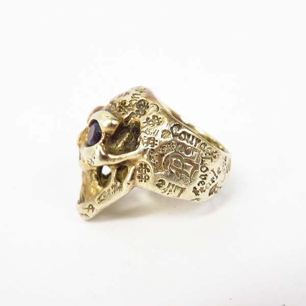 実際に弊社で買取させて頂いたBWL/ビルウォールレザー グラフィティスモールグッドラックスカルリング/サファイア&アメジストwサダー 1号の画像 2枚目