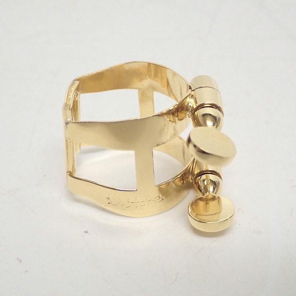 実際に弊社で買取させて頂いた【美品】Wood stone/ウッドストーン ソプラノサックス SELMER/セルマー ラバーマウスピース用 リガチャー ゴールドの画像 2枚目