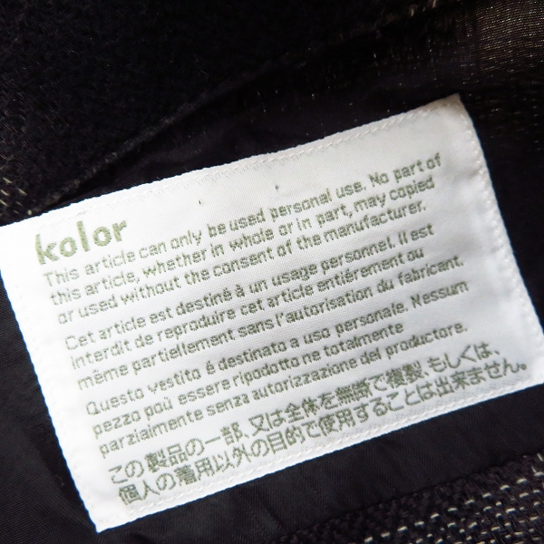 実際に弊社で買取させて頂いたKOLOR/カラー 15AW オンブレチェック 長袖シャツ 15WCM-B08114ブラック×ホワイト/1の画像 2枚目