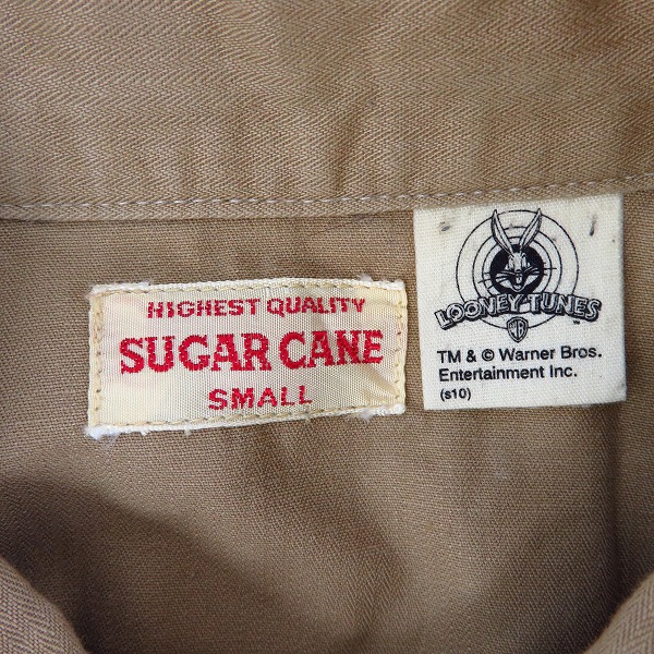 実際に弊社で買取させて頂いたSUGAR CANE×LOONY TUNES/シュガーケーン× ルーニー テューンズ コラボワッペンワークシャツ Sの画像 2枚目