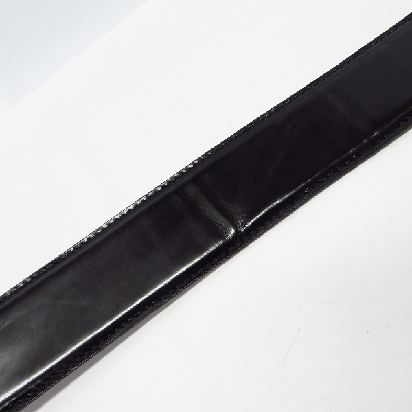 実際に弊社で買取させて頂いたDior Homme/ディオールオム CDバックル パテントレザーベルト リバーシブル ブラックの画像 4枚目
