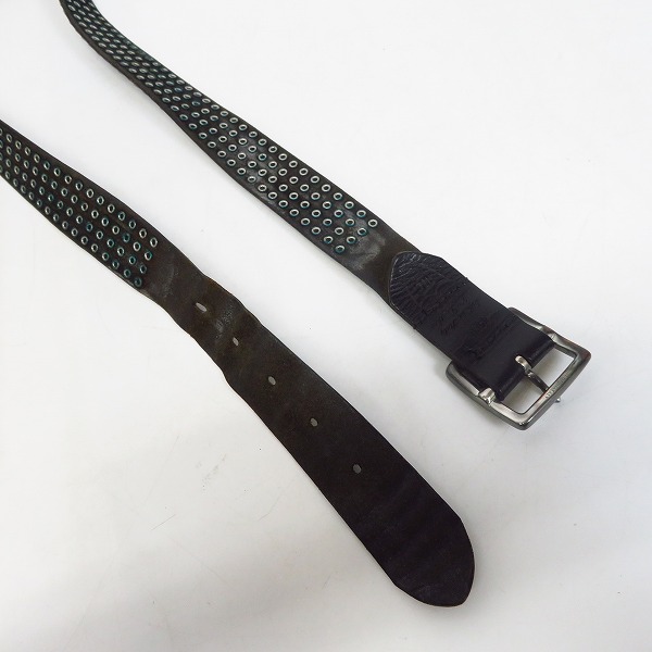 実際に弊社で買取させて頂いたHTC/エイチティーシー ナロースタッズ レザーベルト 85/34の画像 2枚目