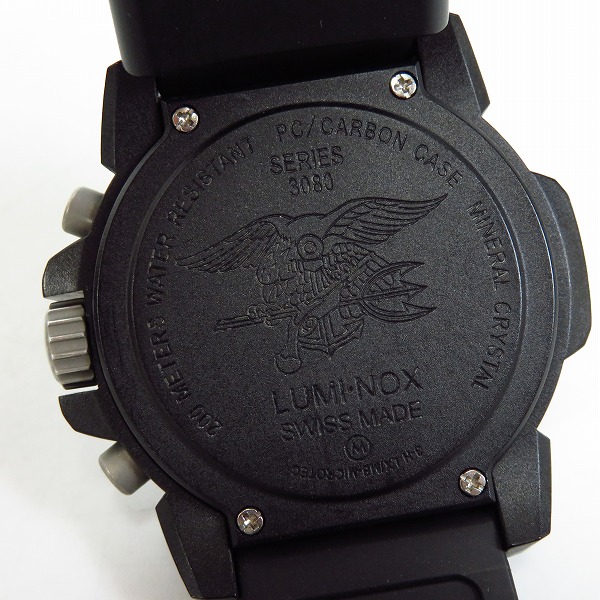 実際に弊社で買取させて頂いたLUMINOX/ルミノックス BLACKOUT/ブラックアウト クロノグラフ腕時計 シリーズ3080【動作未確認】の画像 3枚目