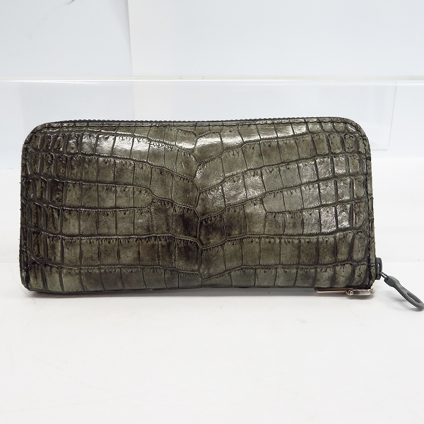 実際に弊社で買取させて頂いたBACKLASH/バックラッシュ オイルクロコ ラウンドファスナー ロングウォレット 383-03 