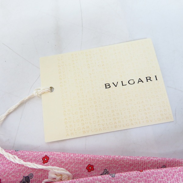 実際に弊社で買取させて頂いた【未使用】BVLGARI/ブルガリ SILK/シルク 100％ ネクタイ ピッグ/フラワー ピンク系の画像 5枚目
