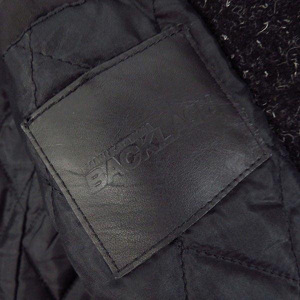 実際に弊社で買取させて頂いたBACKLASH/バックラッシュ 袖レザー キッドファー スタジャン/Mの画像 2枚目