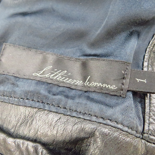 実際に弊社で買取させて頂いたLITHIUM HOMME/リチウムオム カウレザー シングル ライダース/1の画像 2枚目