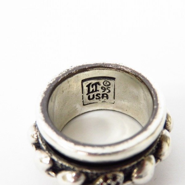 実際に弊社で買取させて頂いた【ギャラ付き】LEATHERS AND TREASURES/レザーズアンドトレジャーズ リング REVOLVING HEARTS GARNET PAVE/12.5号の画像 4枚目