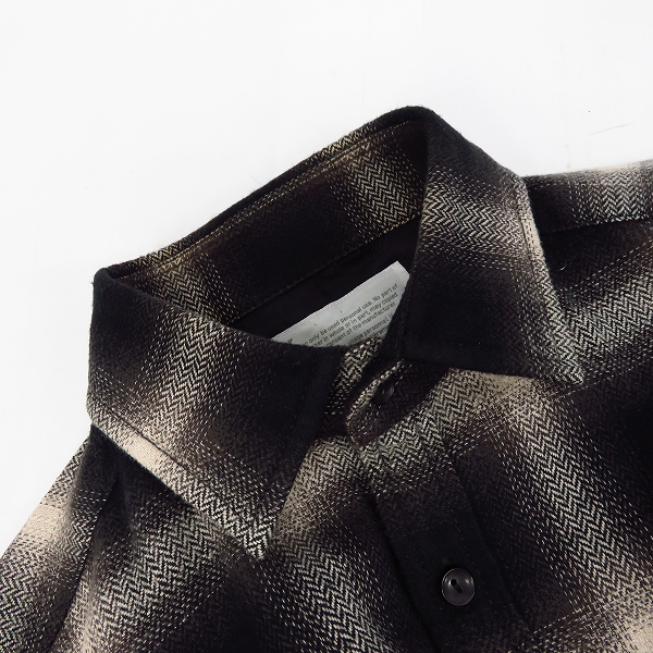 実際に弊社で買取させて頂いたKOLOR/カラー 15AW オンブレチェック 長袖シャツ 15WCM-B08114ブラック×ホワイト/1の画像 4枚目