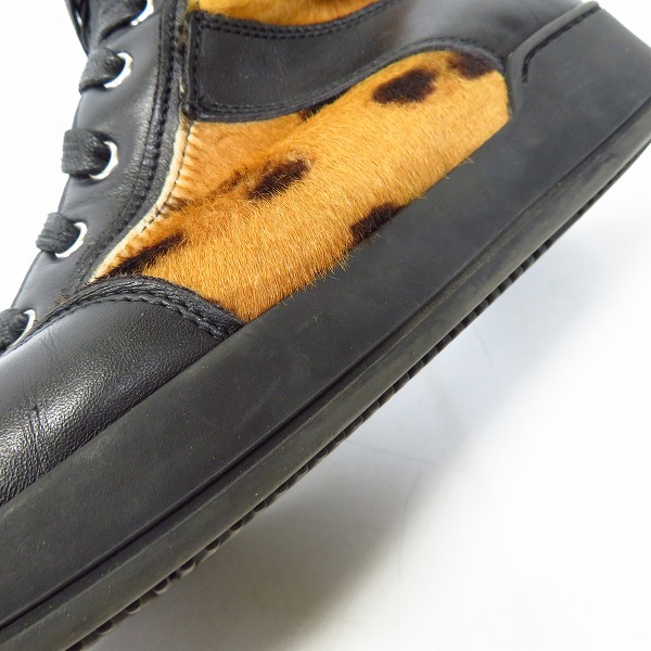 実際に弊社で買取させて頂いたBALMAIN/バルマン レオパード柄 サイドジップ ハイカットスニーカー/42の画像 7枚目