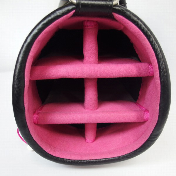 実際に弊社で買取させて頂いたle coq sportif/ルコックスポルティフ スタッズ付き 6分割キャディバッグ/ブラック×ピンク×パープル系の画像 4枚目