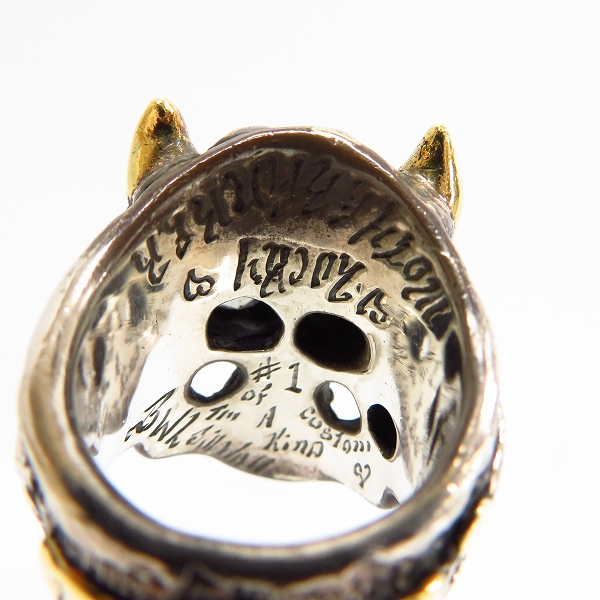 実際に弊社で買取させて頂いたBILL WALL LEATHER/ビルウォールレザー BWL グラフィティデーモンマスタースカルリング ゴールドサダー 23号の画像 7枚目