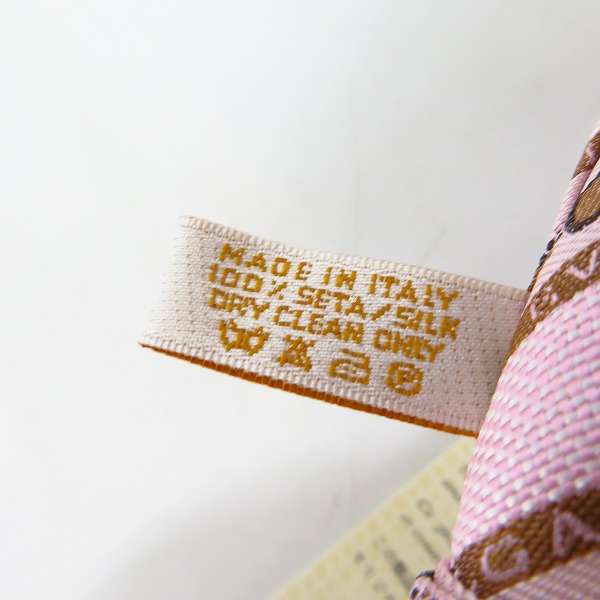 実際に弊社で買取させて頂いた【未使用】BVLGARI/ブルガリ SILK/シルク 100％ ネクタイ ブランドロゴ ピンク系の画像 2枚目