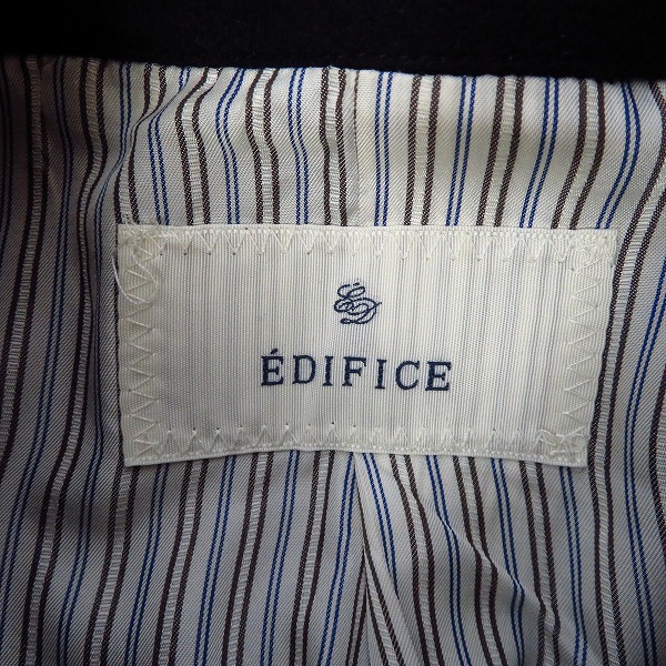 実際に弊社で買取させて頂いたEDIFICE/エディフィス メルトンウールコート ネイビー 48の画像 2枚目