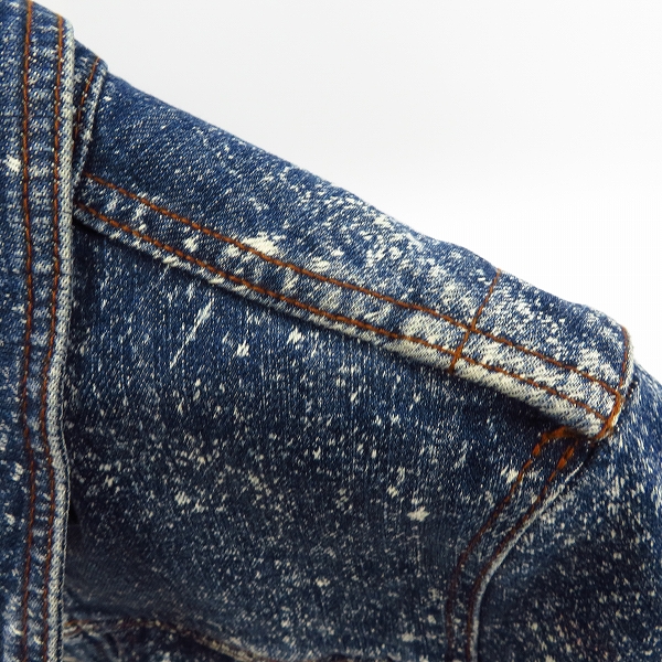 実際に弊社で買取させて頂いたFACTOTUM/ファクトタム コットン レザーパッチ デニムジャケット/44の画像 7枚目