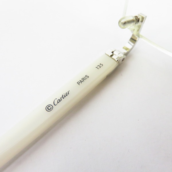 実際に弊社で買取させて頂いたCartier/カルティエ ツーポイント メガネフレーム/アイウェア フランス製 ホワイトの画像 3枚目